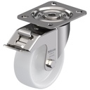 400SS series 100mm stainless steel swivel/brake top plate 100x85mm castor with nylon plain bearing wheel 250kg