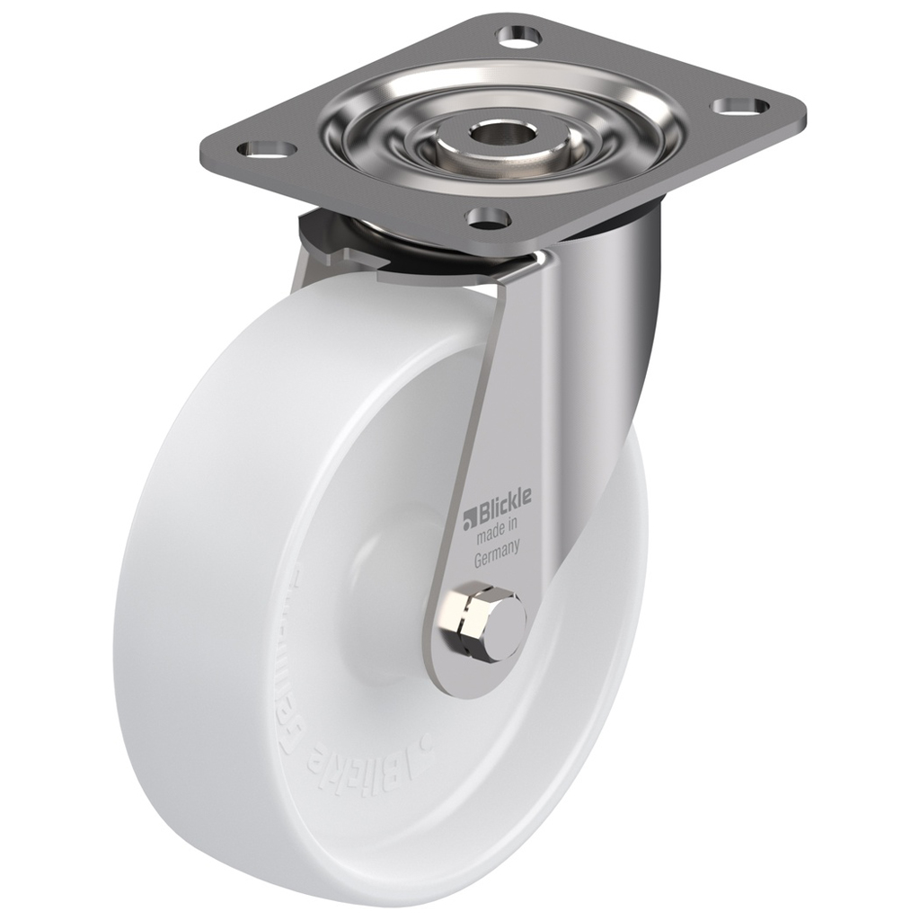 400SS series 125mm stainless steel swivel top plate 100x85mm castor with nylon plain bearing wheel 250kg